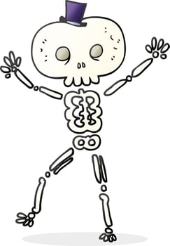 cartoon dancing skeleton vector