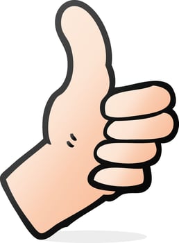 cartoon thumbs up sign vector