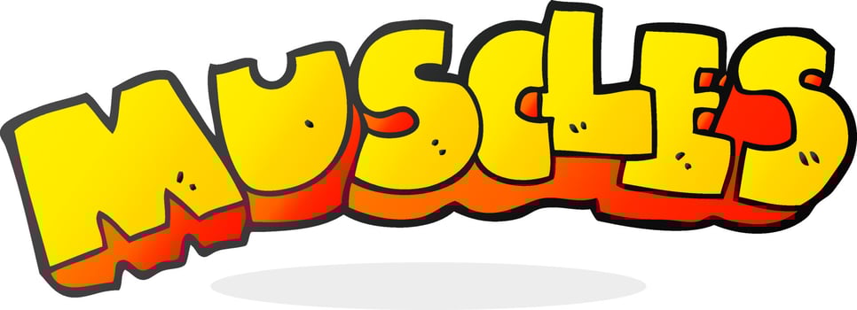 cartoon muscles symbol vector