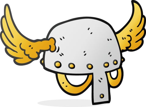 cartoon winged helmet vector