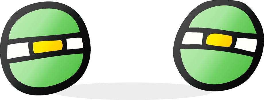 cartoon narrowed alien eyes vector
