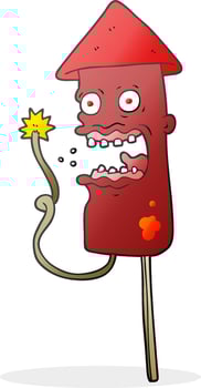 cartoon screaming firework vector