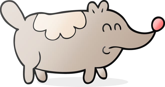 cartoon small fat dog vector