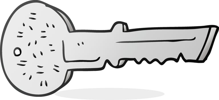 cartoon door key vector