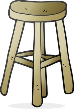 doodle character cartoon stool vector