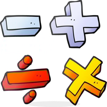 cartoon math symbols vector
