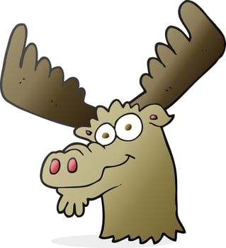 doodle character cartoon moose vector