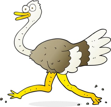 doodle character cartoon ostrich vector