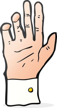cartoon hand reaching vector