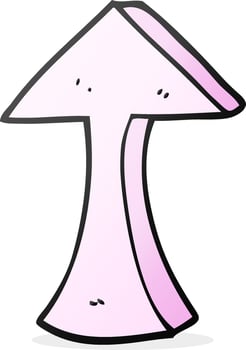 cartoon thin arrow pointing vector