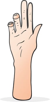 cartoon reaching hand vector