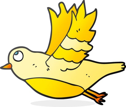 cartoon bird flying vector