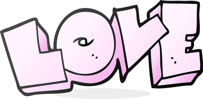 cartoon love sign vector