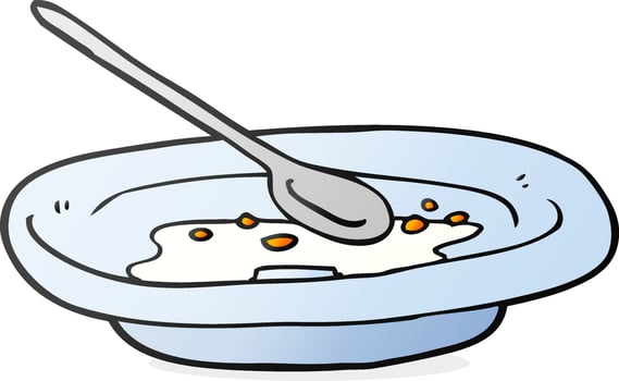 cartoon empty cereal bowl vector