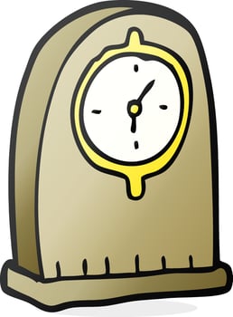 cartoon old clock vector