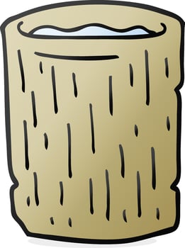 cartoon wooden cup with water vector