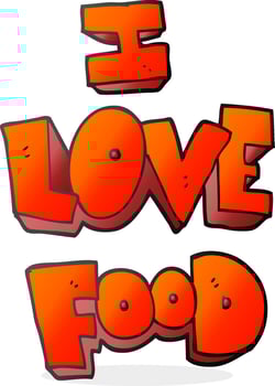 cartoon I love food symbol vector