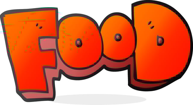 cartoon word food vector