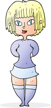 cartoon happy woman vector
