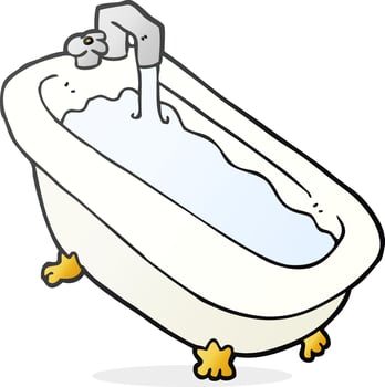 cartoon bath full of water vector