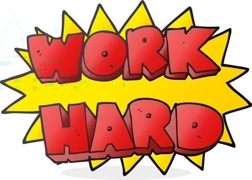 cartoon work hard symbol vector