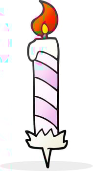 cartoon birthday cake candle vector