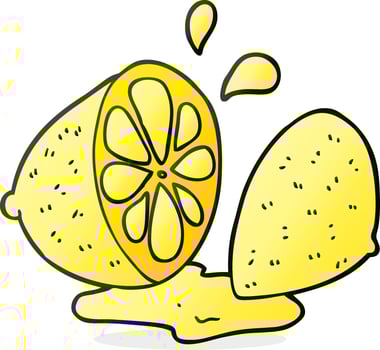 cartoon cut lemon vector
