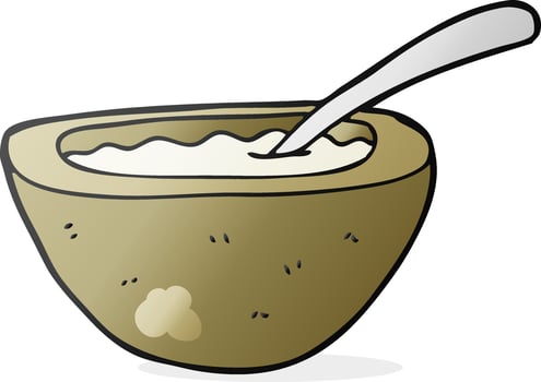 doodle cartoon porridge vector