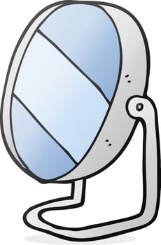 cartoon bathroom mirror vector
