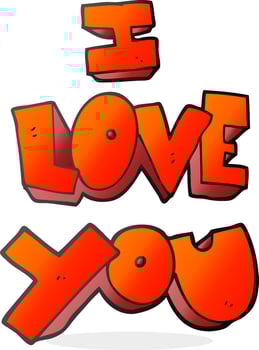 I love you cartoon symbol vector