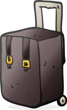 doodle cartoon luggage vector