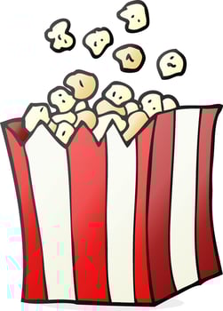 doodle cartoon popcorn vector