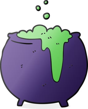 doodle cartoon cauldron vector