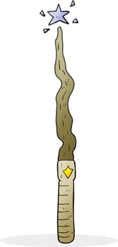 cartoon magic wand vector