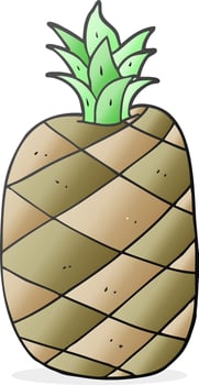 doodle cartoon pineapple vector