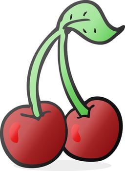 freehand drawn cartoon cherries vector