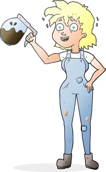 too much coffee freehand drawn cartoon vector