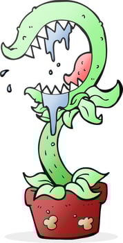 freehand drawn cartoon carnivorous plant vector