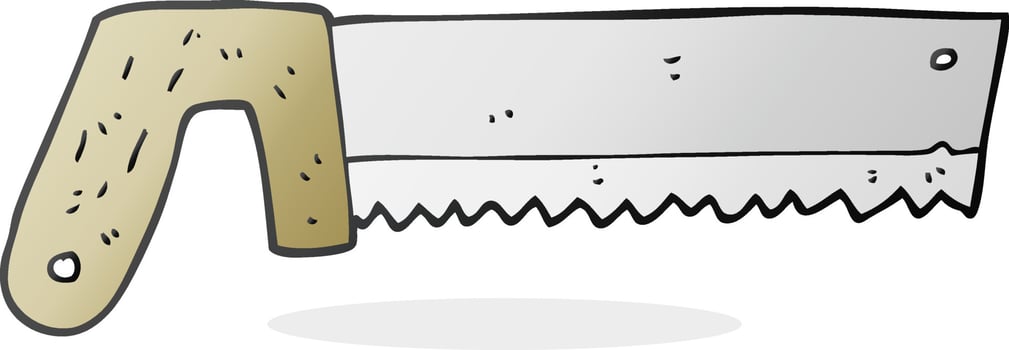 freehand drawn cartoon wood saw vector