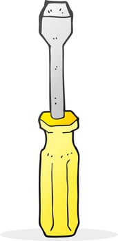 freehand drawn cartoon screwdriver vector