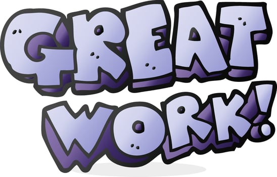 great work freehand drawn cartoon symbol vector