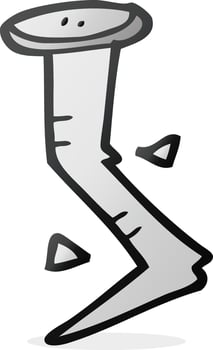 freehand drawn cartoon bent nail vector