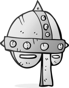 freehand drawn cartoon medieval helmet vector