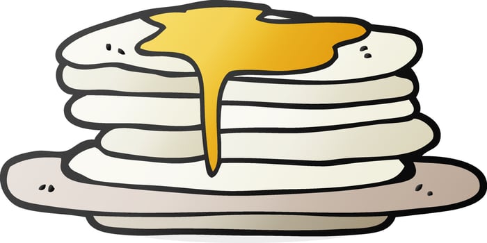 freehand drawn cartoon stack of pancakes vector