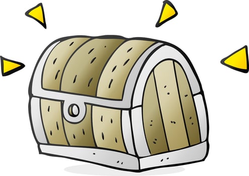 freehand drawn cartoon treasure chest vector