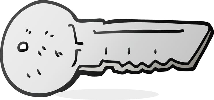 freehand drawn cartoon door key vector