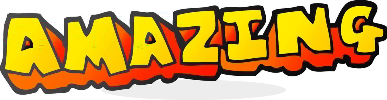freehand drawn cartoon amazing word vector