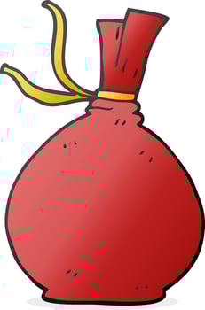 freehand drawn cartoon christmas santa sack vector