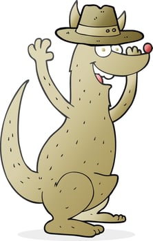 freehand drawn cartoon kangaroo vector