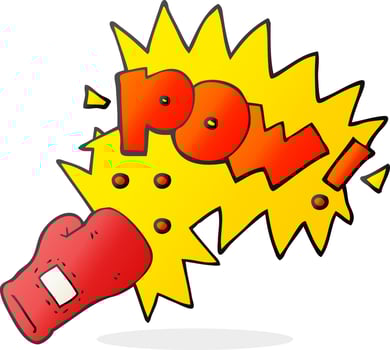 freehand drawn cartoon boxing glove punch vector